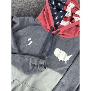 Patriotic Gray and Red Hoodie